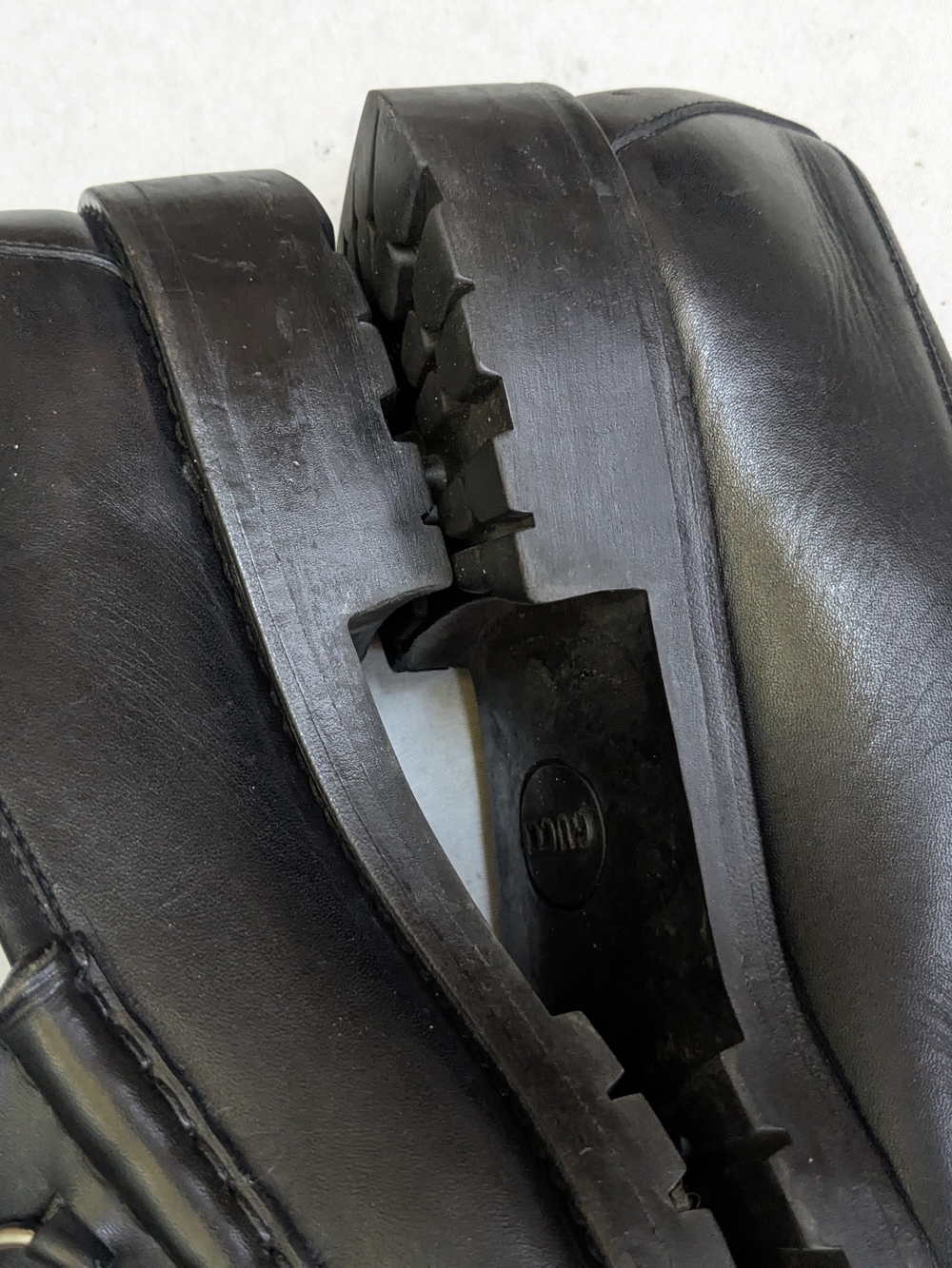 Gucci Black Leather Loafers with Silver Horsebit Black US 10.5 Men - Picture 8 of 16